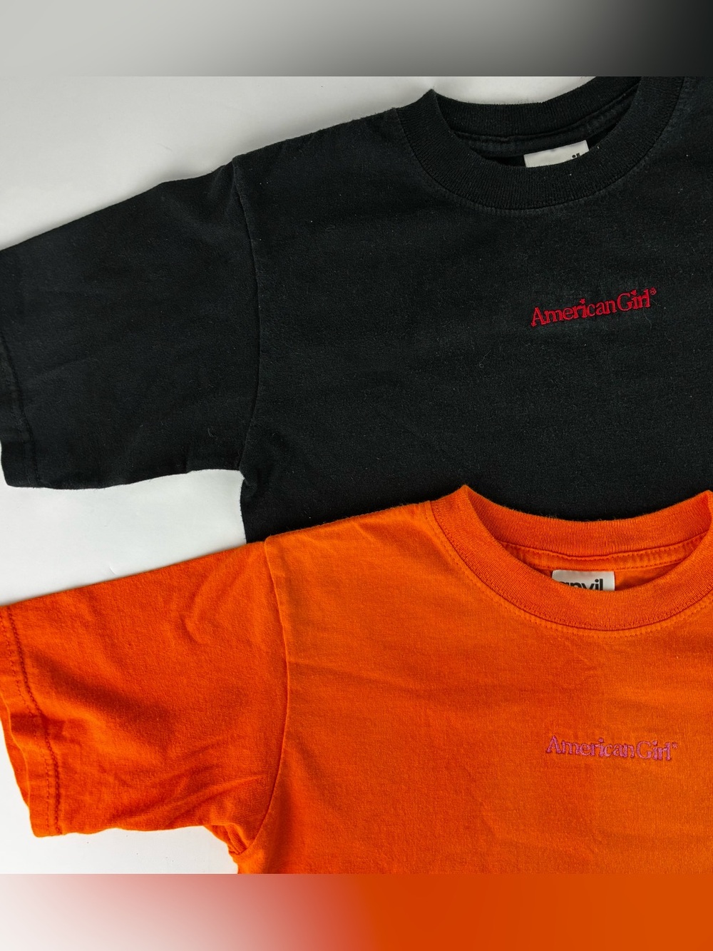 American Girl Y2K Original Store T-Shirts Set of 2 Orange & Black - Halloween!